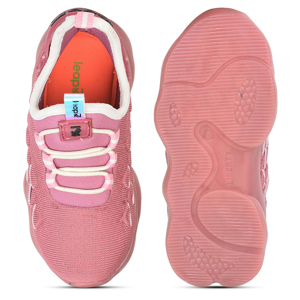 Leap7x Non Lacing Sports Shoes For Kids (Pink) ENRICK-2 By Liberty - Image 3