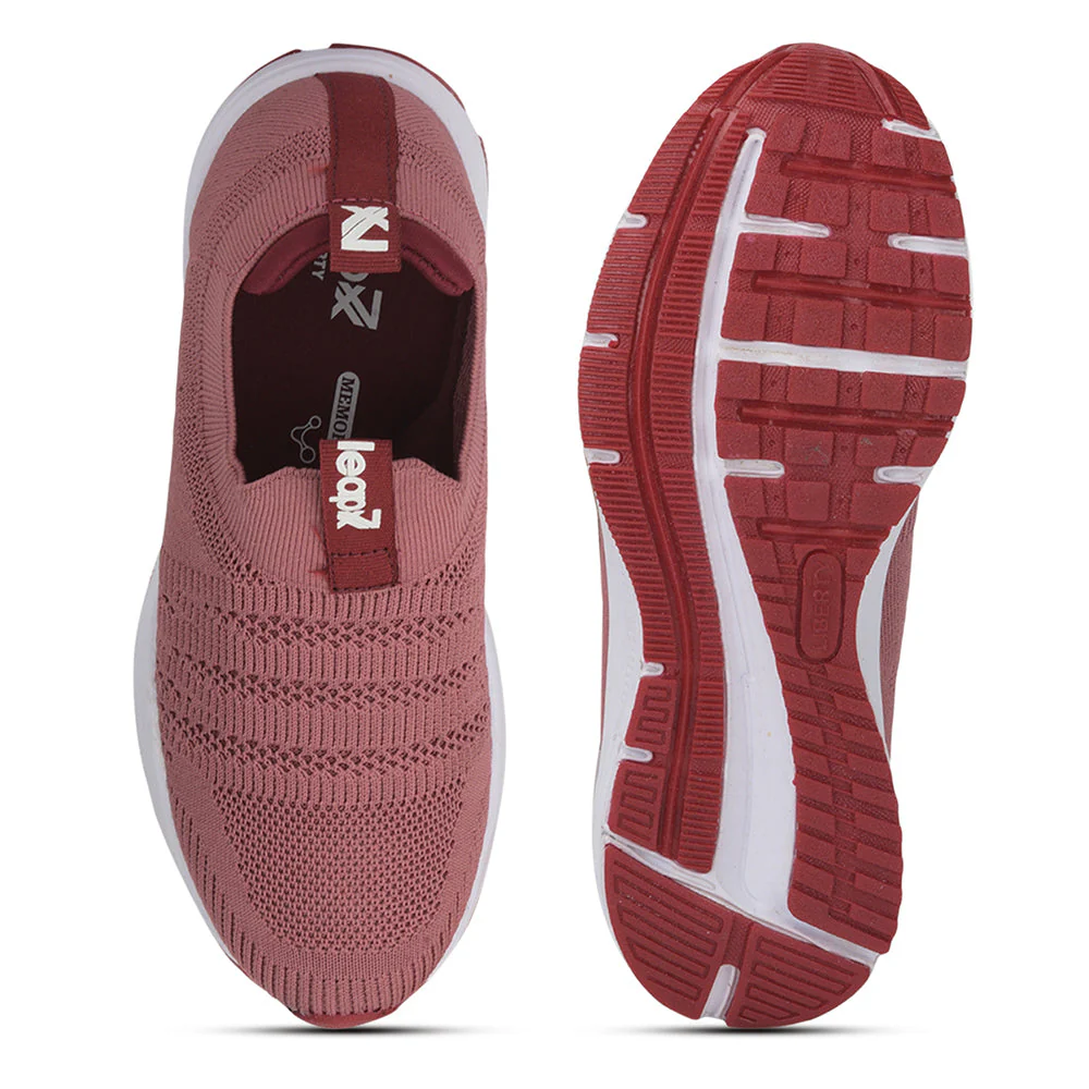 Leap7x Non Lacing Sports Shoes For Ladies (Peach) PERTH-10 By Liberty - Image 3