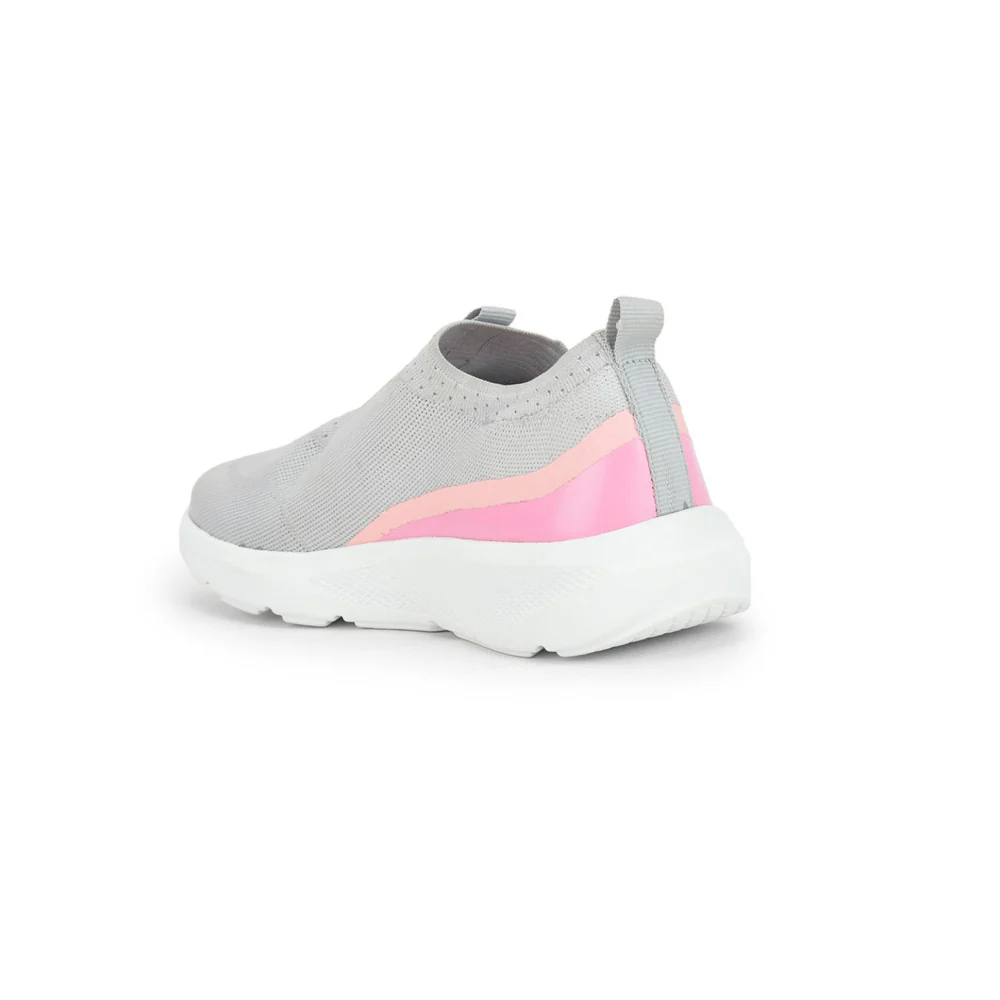 LEAP7X Non Lacing Sporty Casual Shoes For Women (L.Grey) SKATERS-4 By Liberty - Image 4