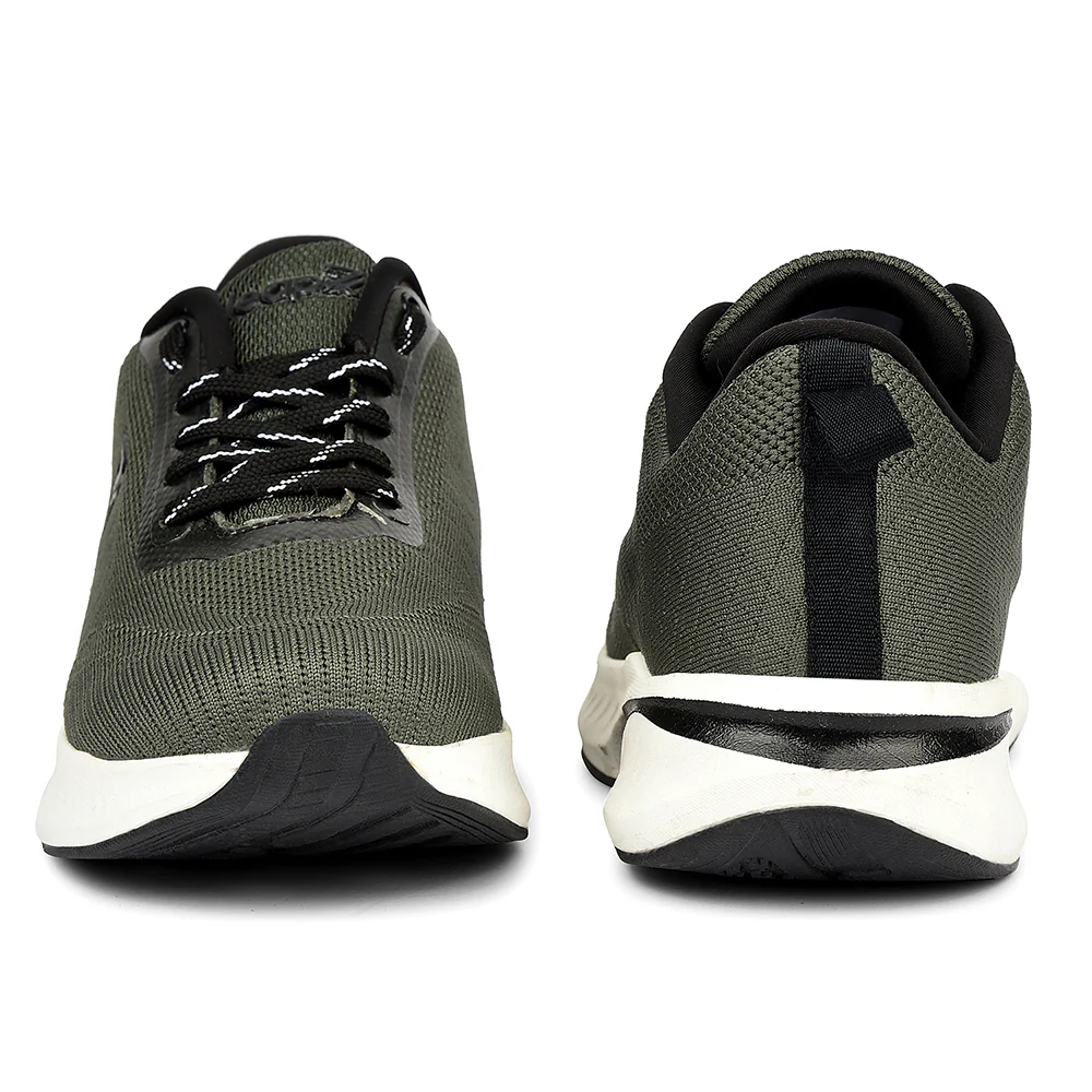 Leap7x Olive Green Sports Lacing Running Shoes For Men GHD-1 By Liberty - Image 6