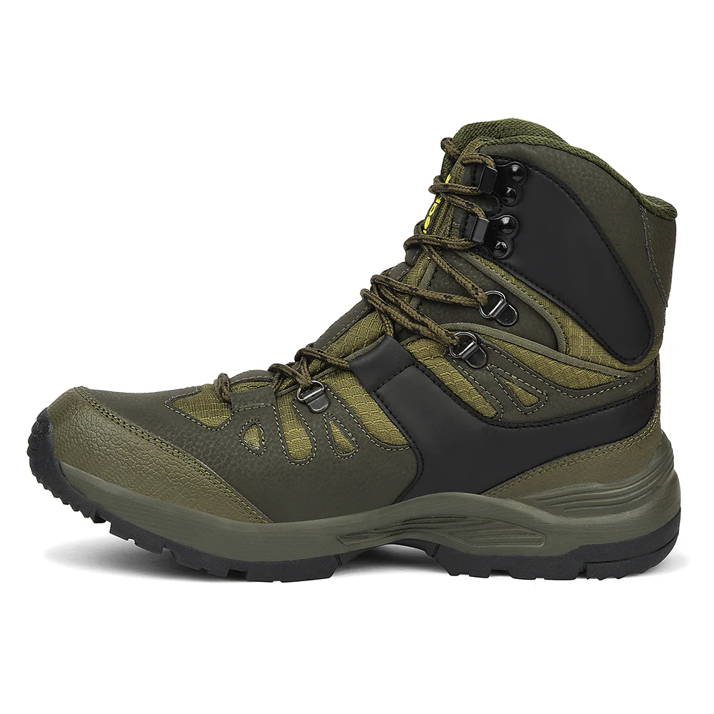 Leap7x Olive Green Sports Lacing Trekking Shoes For Men VERTICAL-2 By Liberty - Image 3