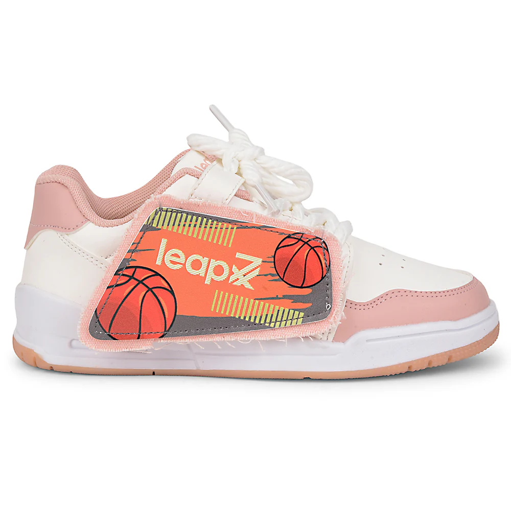 Leap7x Peach Casual Lacing Sneakers For Kids ENVY-2 By Liberty - Image 2