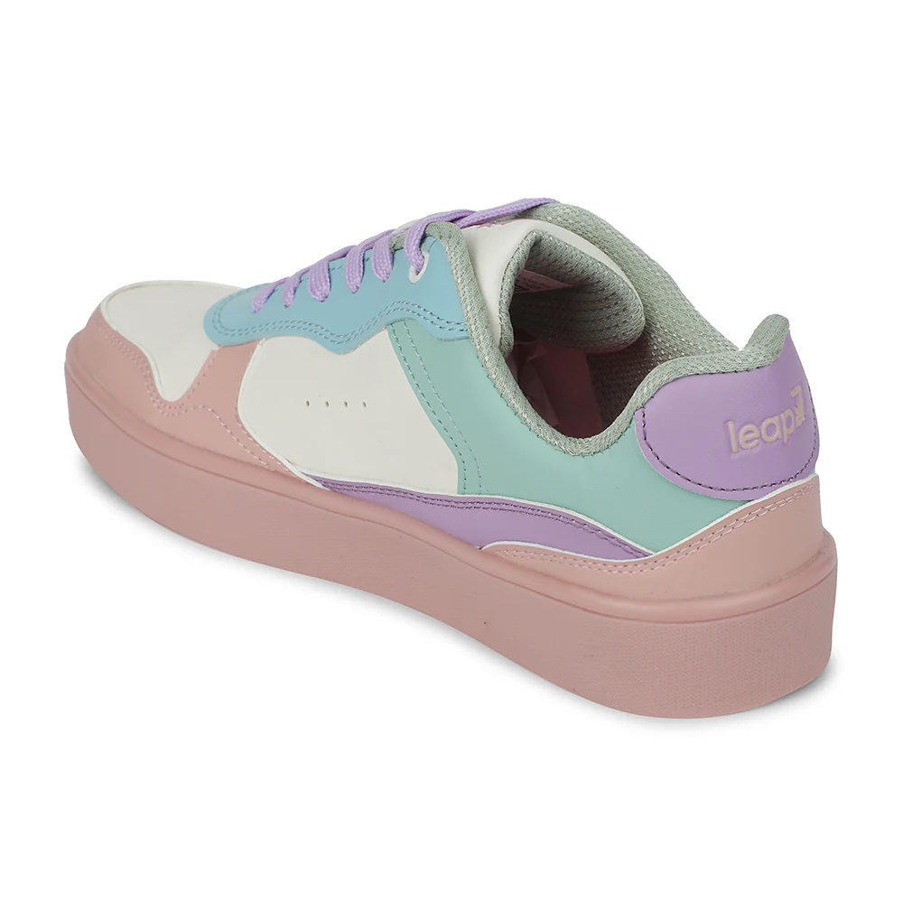Leap7x Peach Casual Lacing Sneakers For Women ANNA-1 By Liberty - Image 5