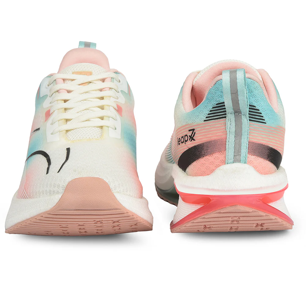 Leap7x Peach Sports Lacing Running Shoes For Women ARMENIA By Liberty - Image 6