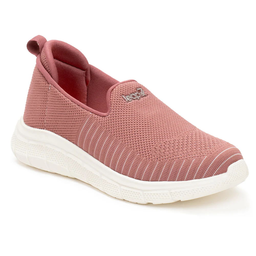 Leap7x Peach Sports Non Lacing Walking Shoes For Women GHD-8 By Liberty