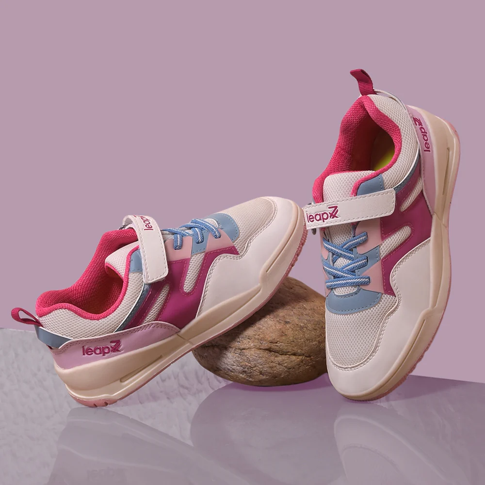 Leap7x Pink Casual Non Lacing Sneakers For Kids ENVY-5VE By Liberty - Image 4