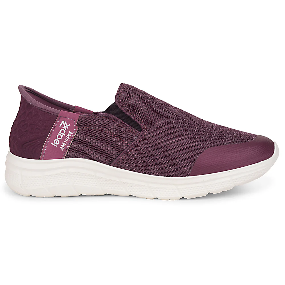 Leap7x Purple Sports Non Lacing Walking Shoes For Women EZZAR-L1 By Liberty - Image 2