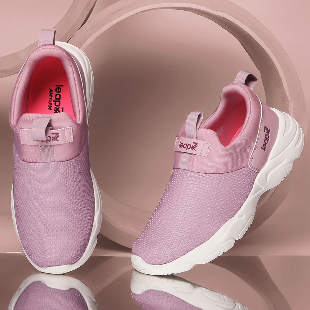 Leap7x Purple Sports Non Lacing Walking Shoes For Women JIMNY-61E By Liberty - Image 4