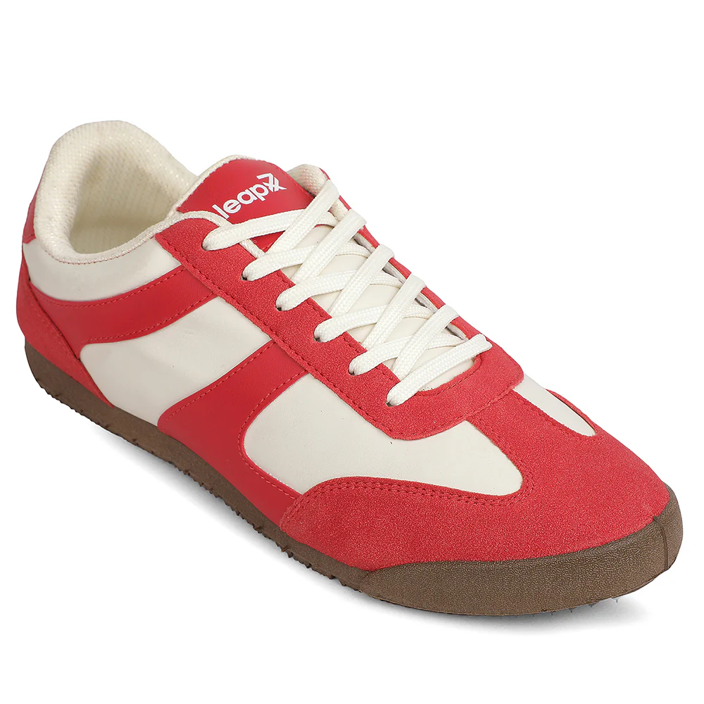 Leap7x Red Casual Lacing Sneakers For Men DECIAN-4E By Liberty