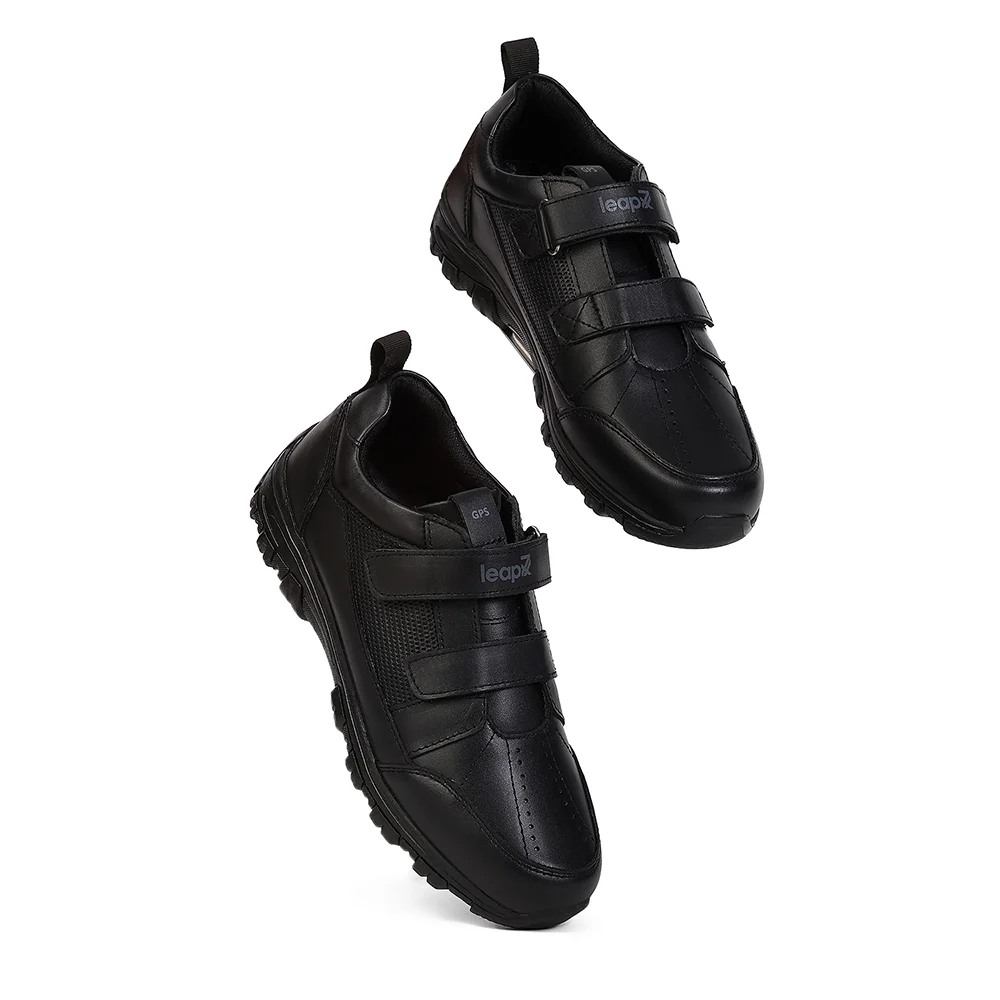Leap7X SCL-RACEG Black School Non Lacing Uniform Shoes for Kids by Liberty - Image 7