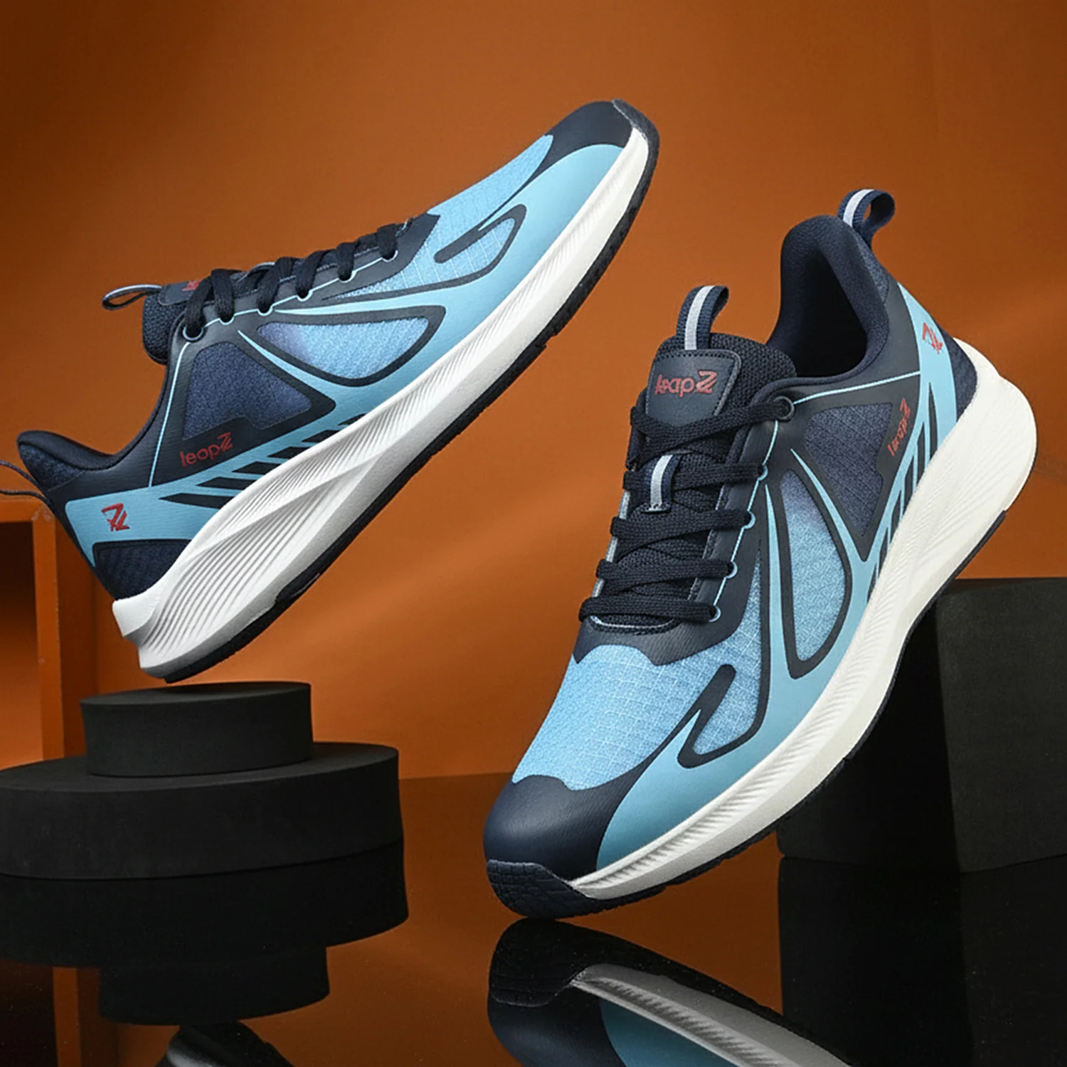 Leap7x Sky Blue Sports Lacing Running Shoes For Men RUNIER-1E By Liberty - Image 4