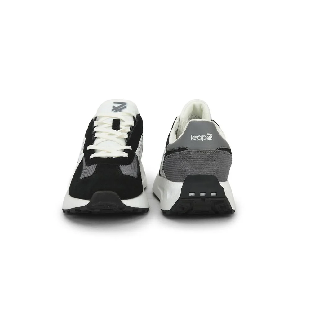 Leap7x Sports Lacing Running Shoes For Men (Black) XL-TG-01 By Liberty - Image 4