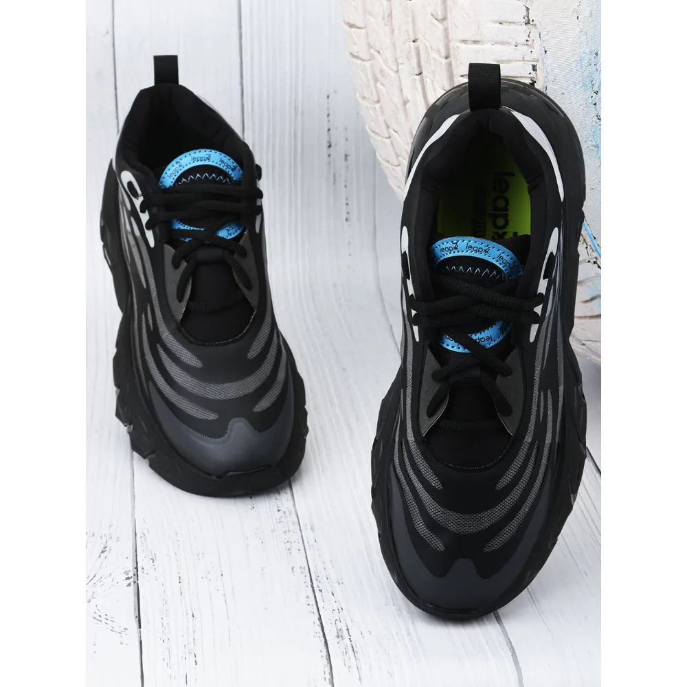 Leap7x Lacing Black Casual Shoes For Men FREEMAN By Liberty - Image 3