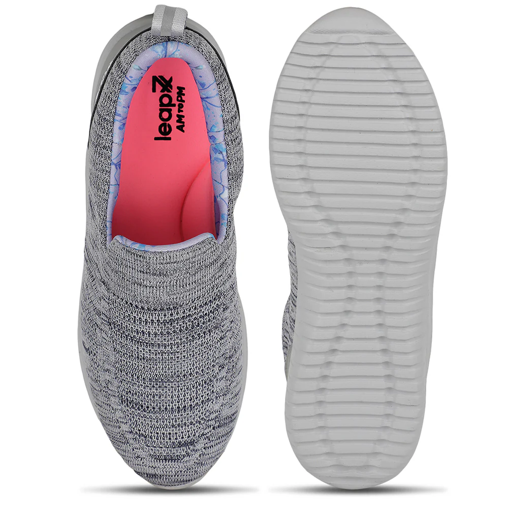 Leap7x Sports Light Grey Walking Shoes For Women WENDY-5E By Liberty - Image 6