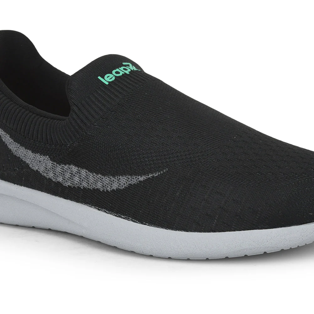 Leap7x Casual Black Non Lacing Shoes For Men RORY-10 By Liberty - Image 6