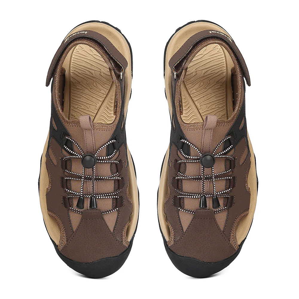 Leap7X TAISON-1 Brown Casual Fisherman Sandals for Men by Liberty - Image 6