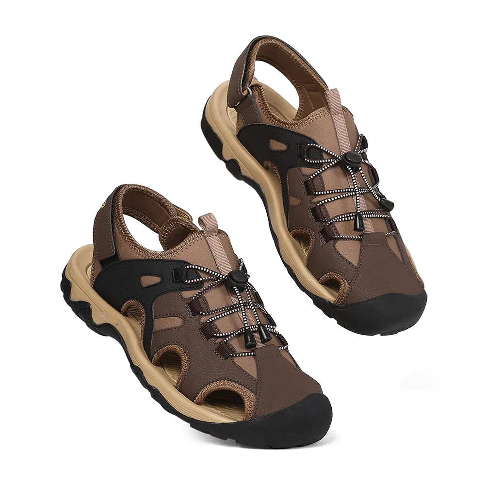 Leap7X TAISON-1 Brown Casual Fisherman Sandals for Men by Liberty - Image 7