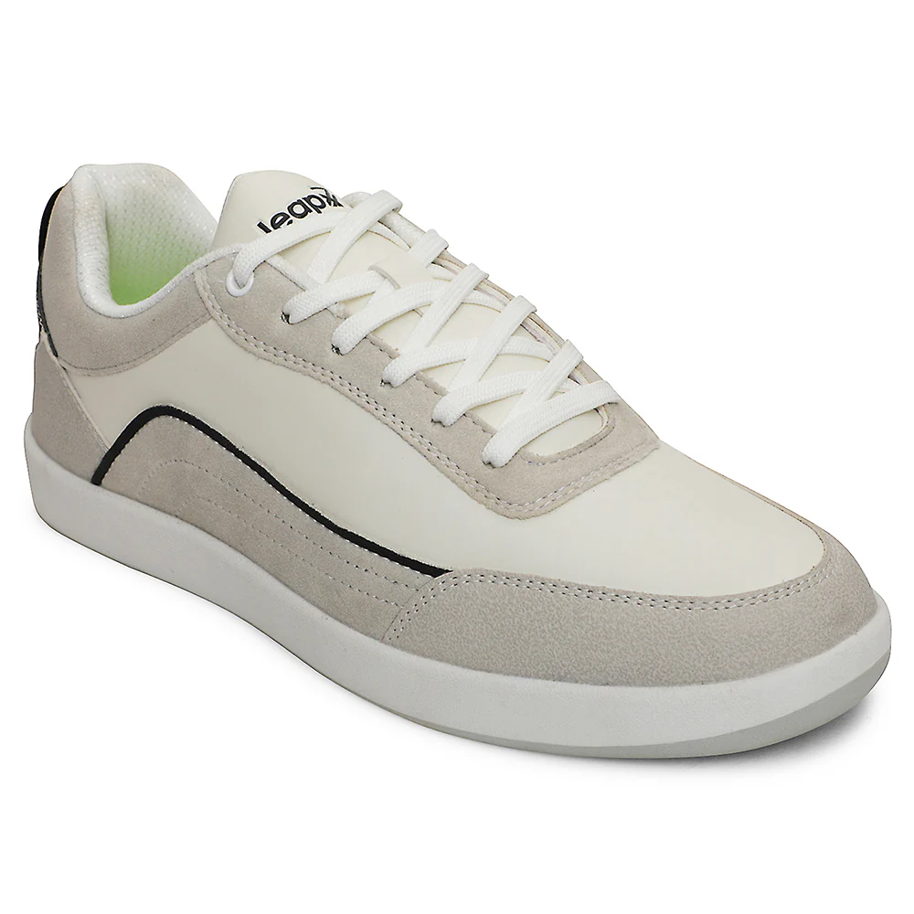 Leap7x White Casual Lacing Sneakers For Men CLASTO-2E By Liberty