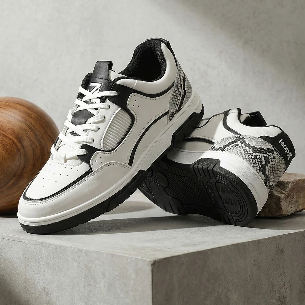 LEAP7X White Casual Lacing Sneakers for Men JETSTEP-E by Liberty - Image 2