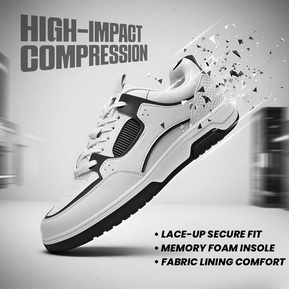 LEAP7X White Casual Lacing Sneakers for Men JETSTEP-E by Liberty - Image 3