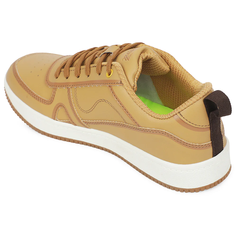 LEAP7X Tan Casual Lacing Sneakers for Men SNOOKEY-1E by Liberty - Image 4