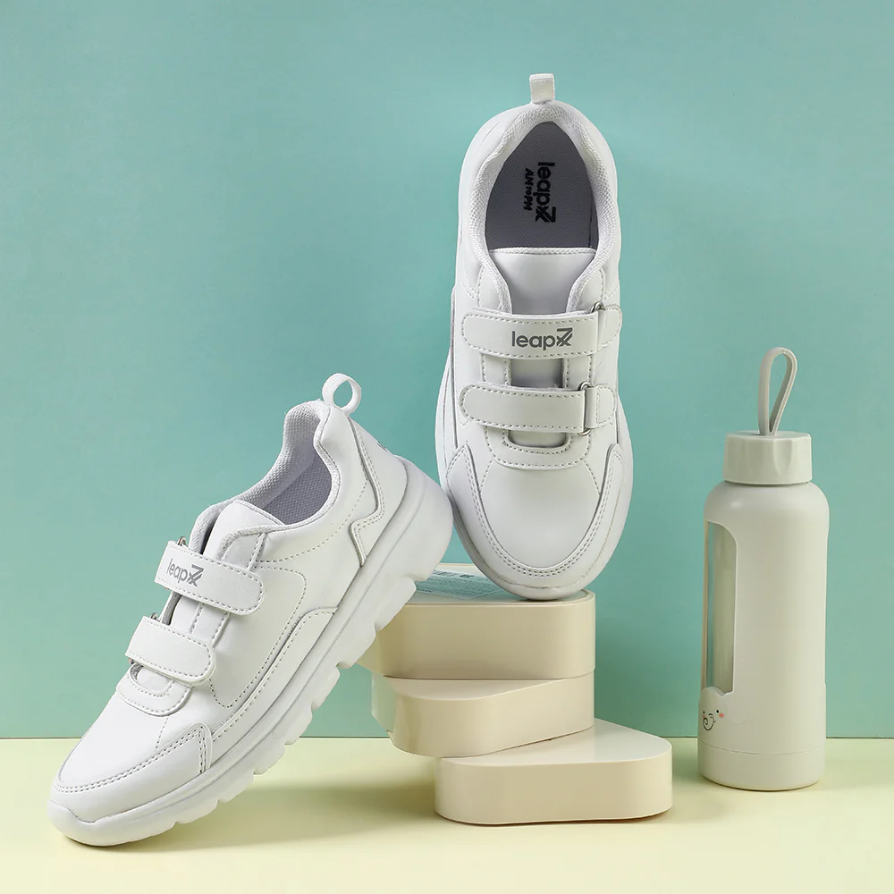 Leap7x White Non Lacing Uniform School Shoes For Kids SCHLSTAR-V By Liberty - Image 4