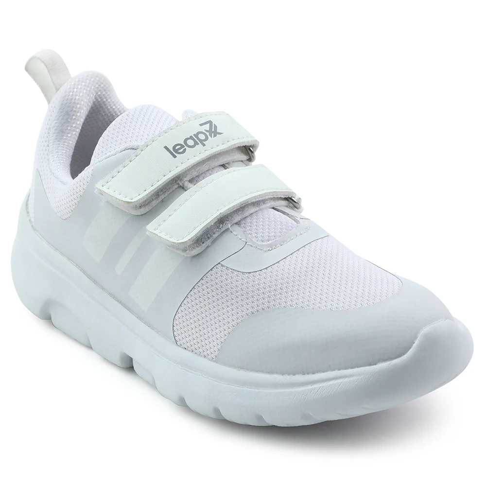 Leap7x White Non Lacing Uniform School Shoes For Kids TRIVSKO-2E By Liberty