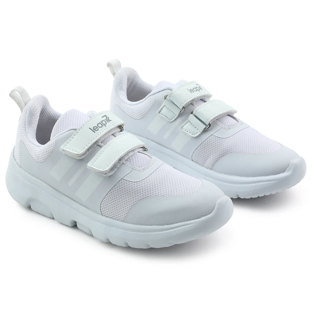 Leap7x White Non Lacing Uniform School Shoes For Kids TRIVSKO-2E By Liberty - Image 2
