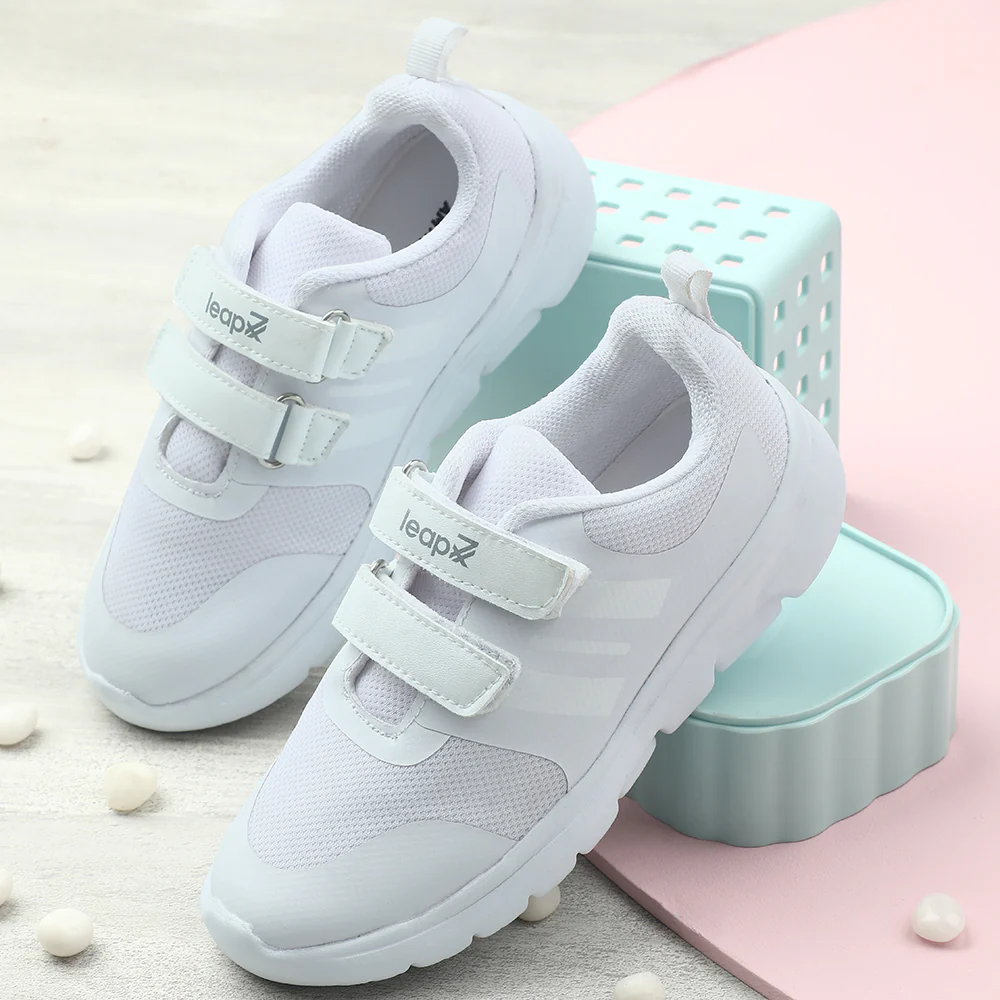 Leap7x White Non Lacing Uniform School Shoes For Kids TRIVSKO-2E By Liberty - Image 4