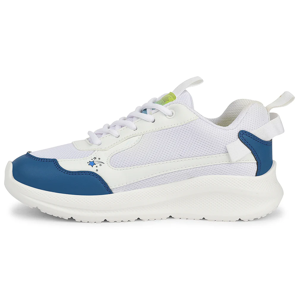 Leap7x White Sports Lacing Running Shoes For Kids RYAN-1L By Liberty - Image 3