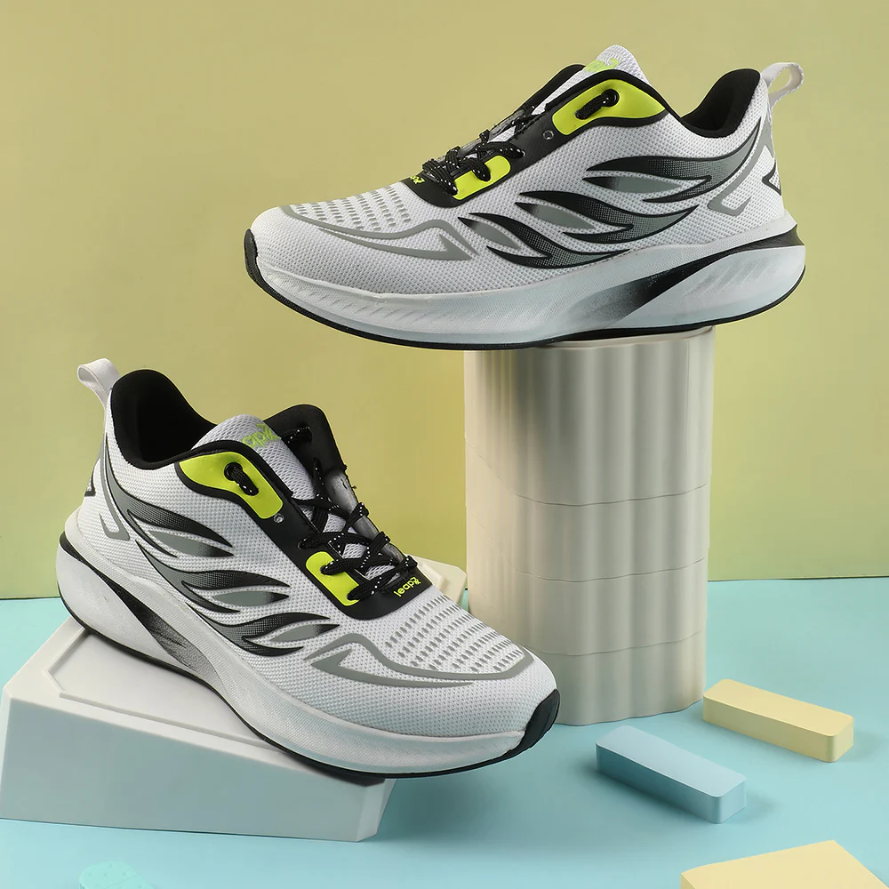 Leap7x White Sports Lacing Running Shoes For Men CASIO By Liberty - Image 4