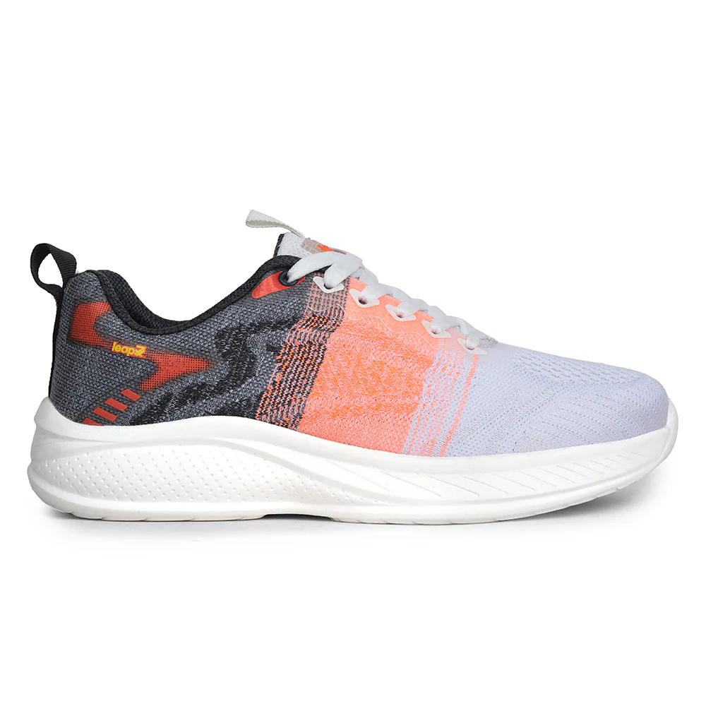Leap7x White Sports Lacing Running Shoes For Men DREPON-1E By Liberty - Image 2