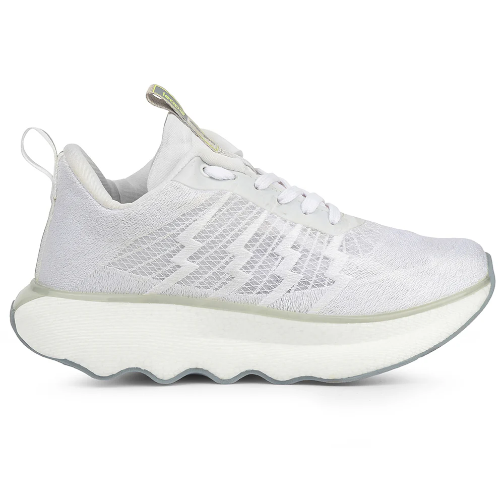 Leap7x White Sports Lacing Running Shoes For Men GHD-102 By Liberty - Image 2