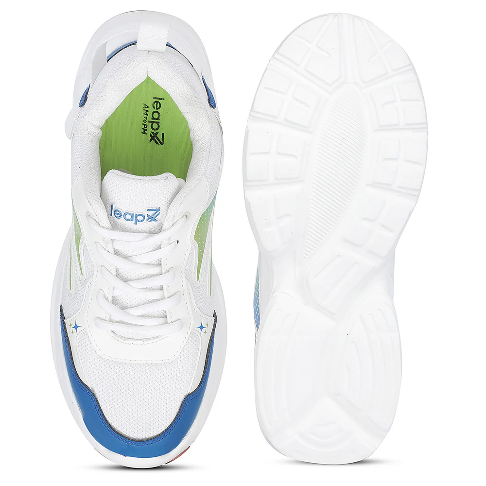 LEAP7X White Sports Non Lacing Walking Shoes for Kids ZEOX-2 by Liberty - Image 7