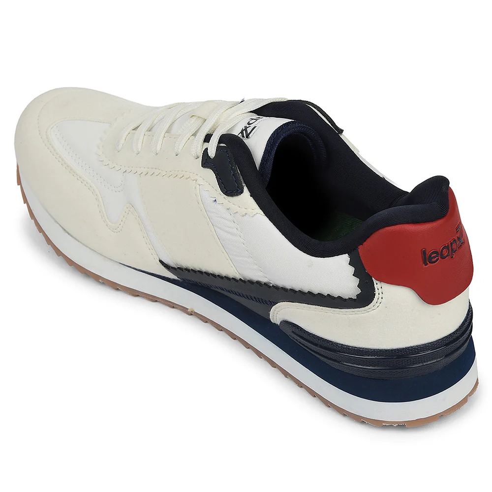 Leap7x White Sporty Casual Lacing Sneakers For Men CRISTO-1 By Liberty - Image 5