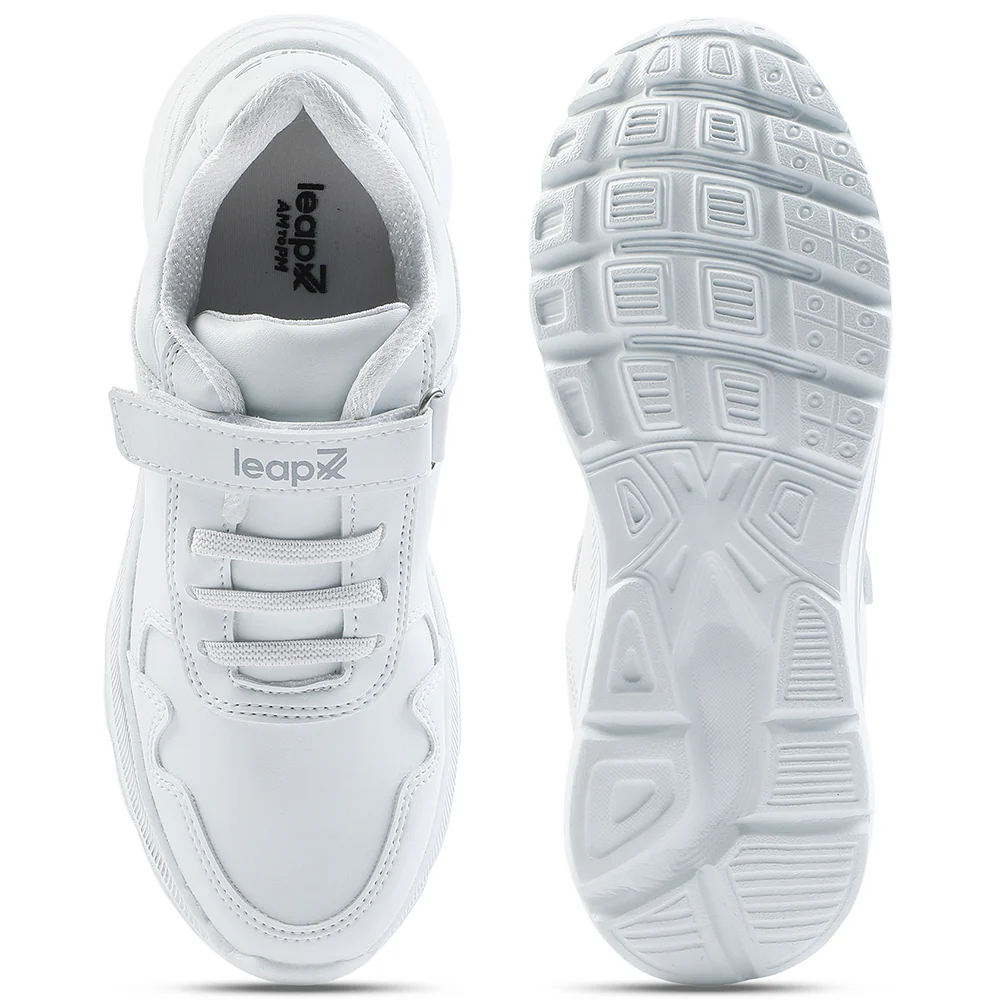 Leap7x White Velcro Uniform School Shoes For Kids SCHLPRO-3 By Liberty - Image 10