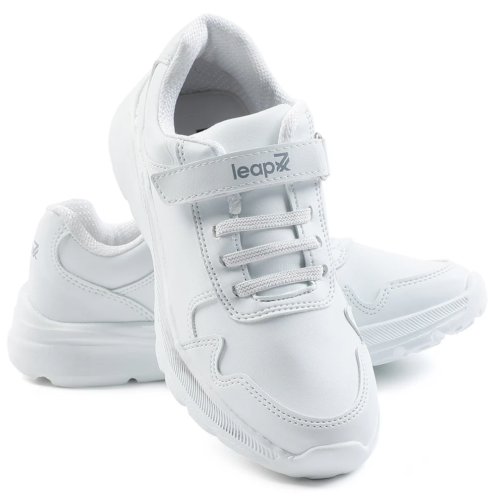 Leap7x White Velcro Uniform School Shoes For Kids SCHLPRO-3 By Liberty - Image 11