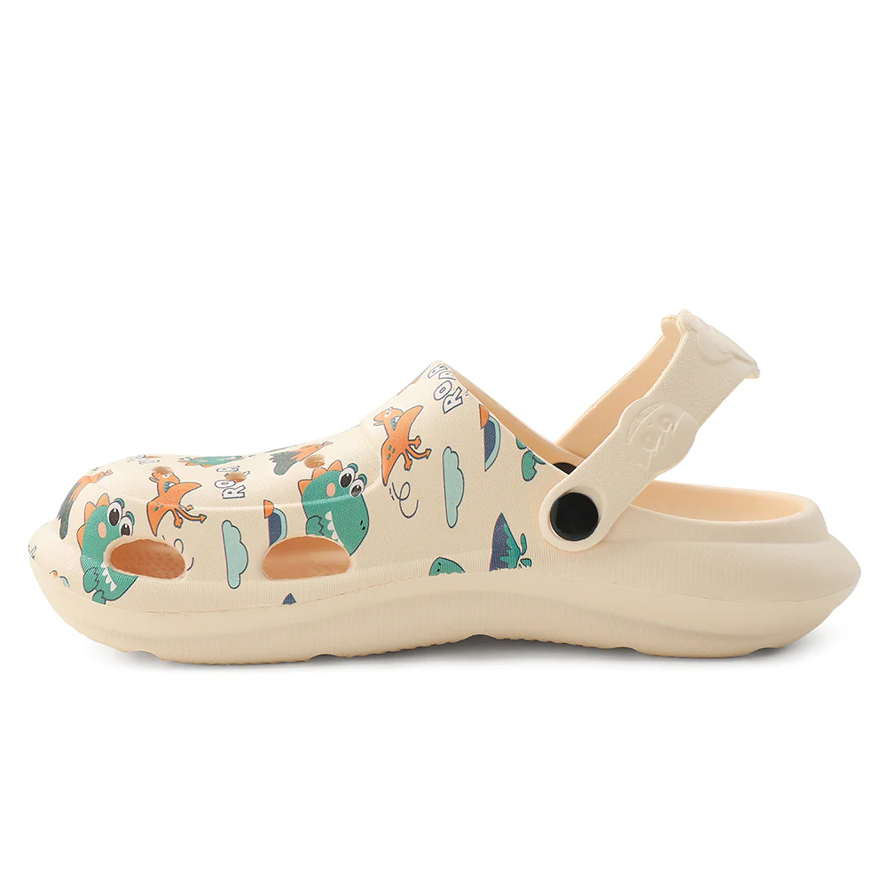 Lucy & Luke Beige Casual Slingback Printed Clogs For Kids ALEX-K2E By Liberty - Image 3