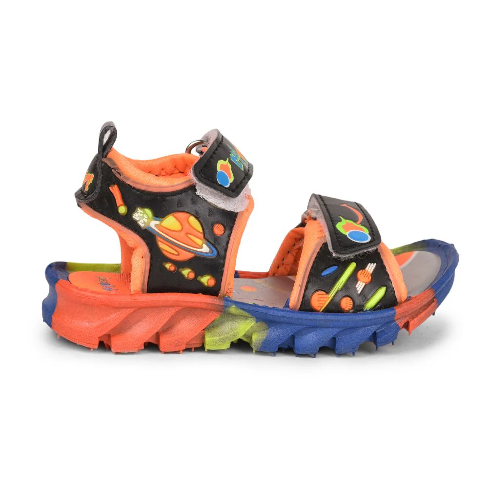 Lucy & Luke (Black) Casual Sandal For Kids KDL-004 By Liberty - Image 2