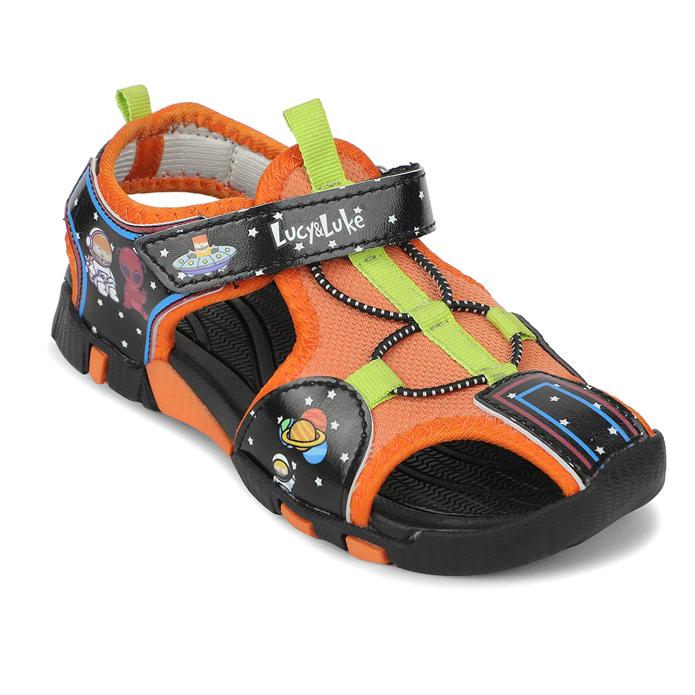 Lucy & Luke Black Casual Sandal For Kids ZOOT-1 By Liberty
