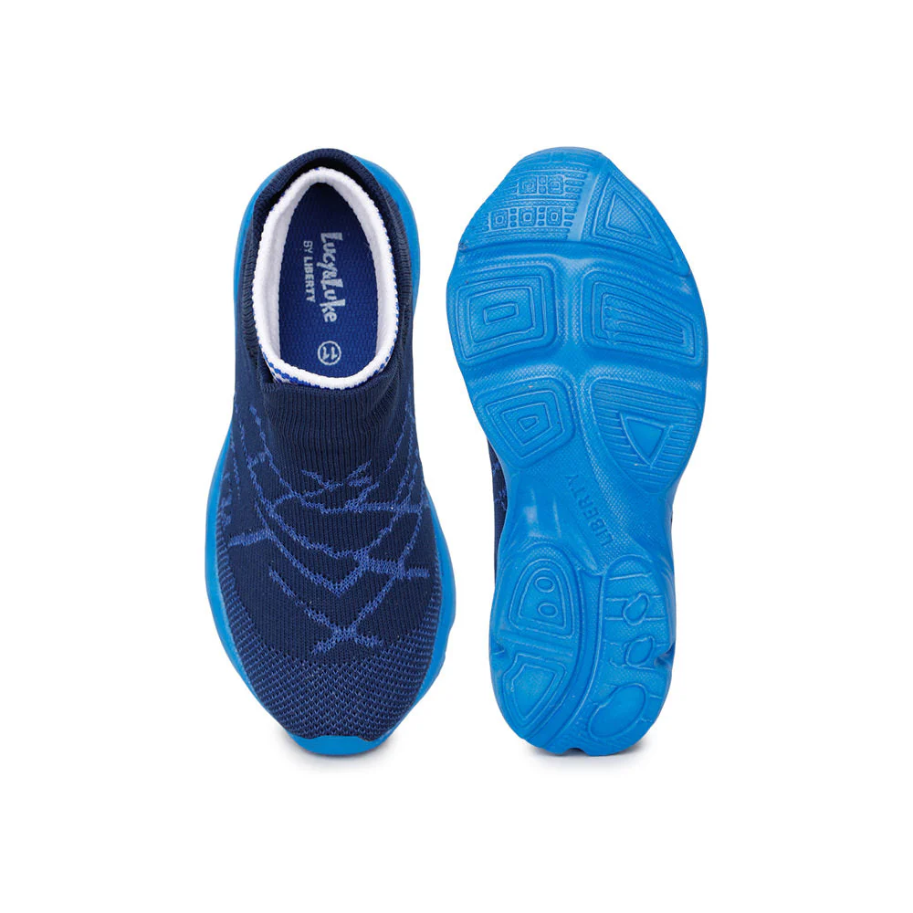 Lucy & Luke (Blue) Casual Non Lacing Shoes For Kids KSN-207 By Liberty - Image 5