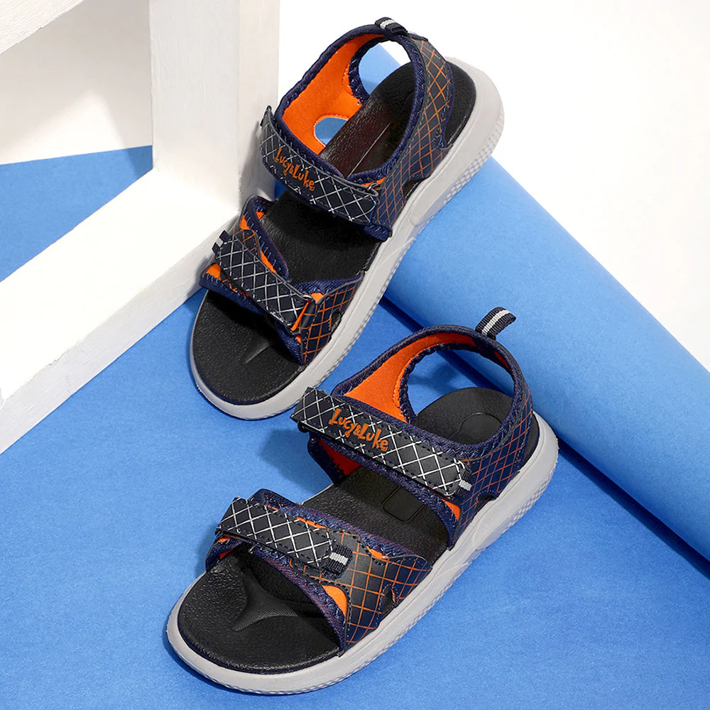 Lucy & Luke (Blue) Casual Sandal For Kids HIPPO-4 By Liberty - Image 3