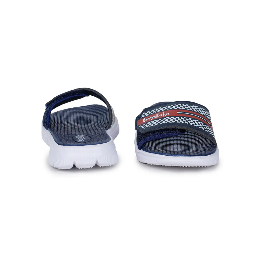 Lucy & Luke Casual Blue Slides For Kids OPPO-4S By Liberty - Image 3