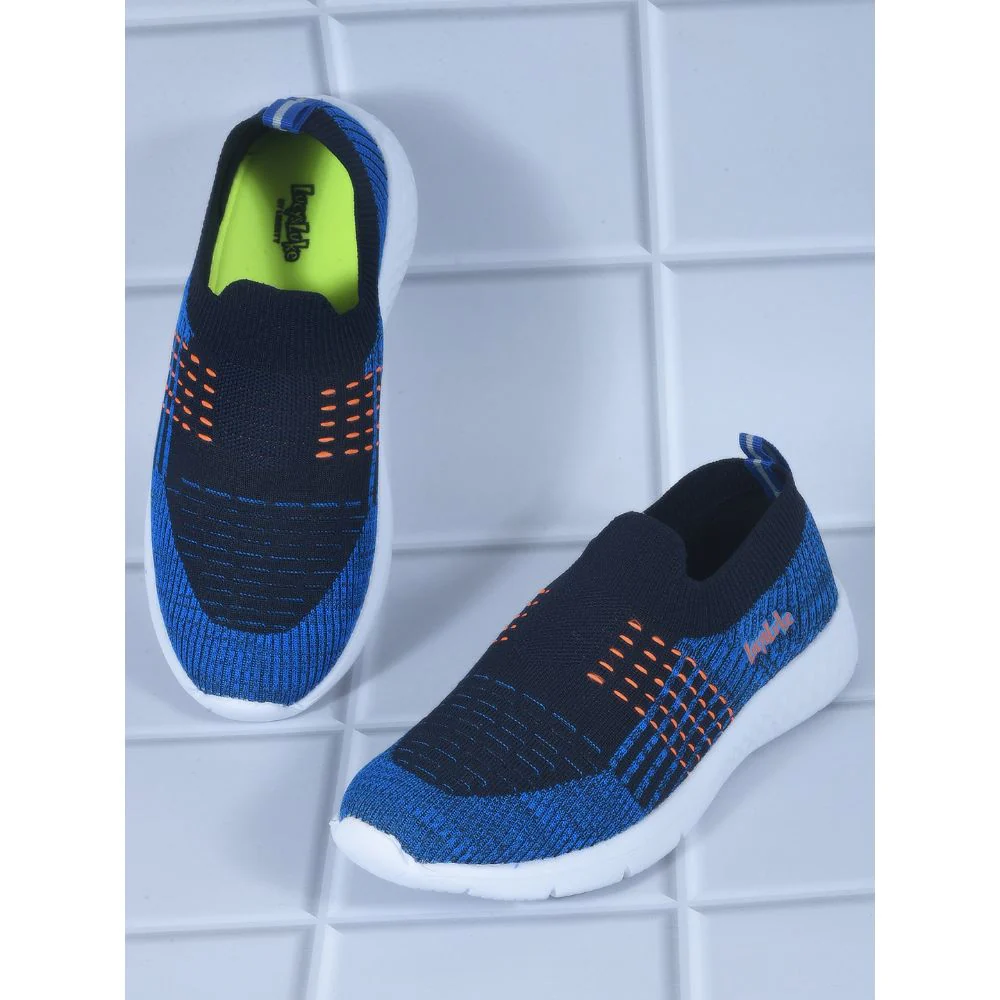 Lucy & Luke (Blue) Sports Non Lacing Shoes For Kids DUNE-E By Liberty - Image 3