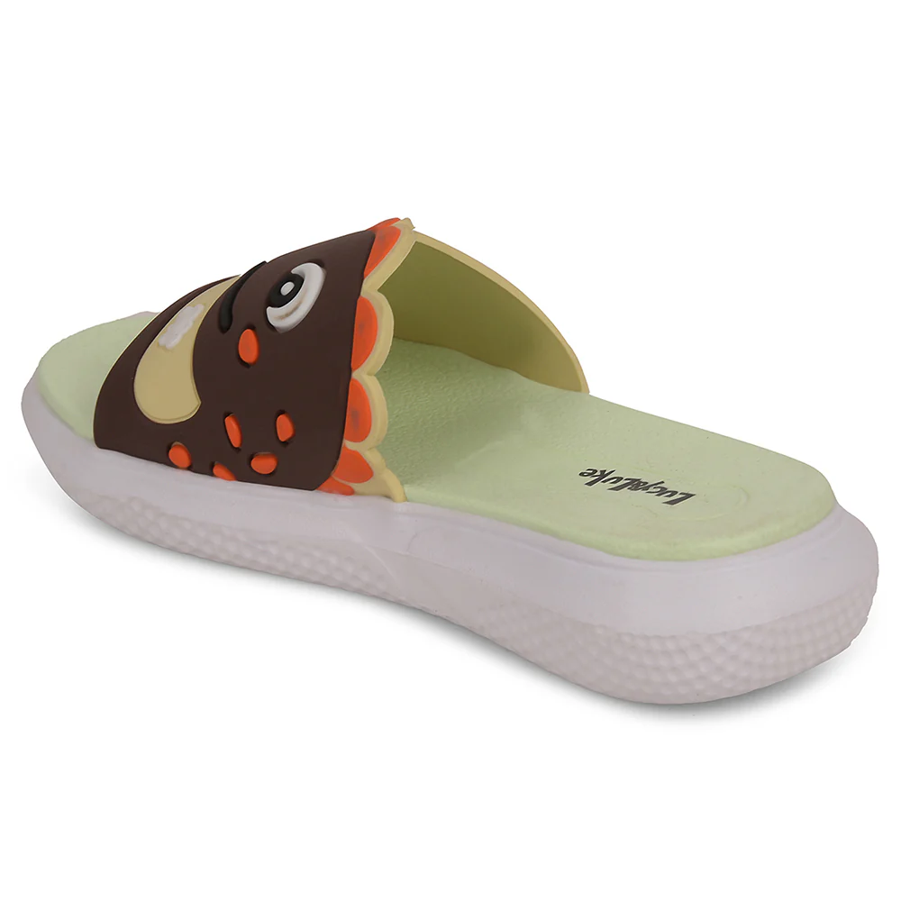 Lucy & Luke Brown Casual Slides For Kids HIPPO-S98 By Liberty - Image 4