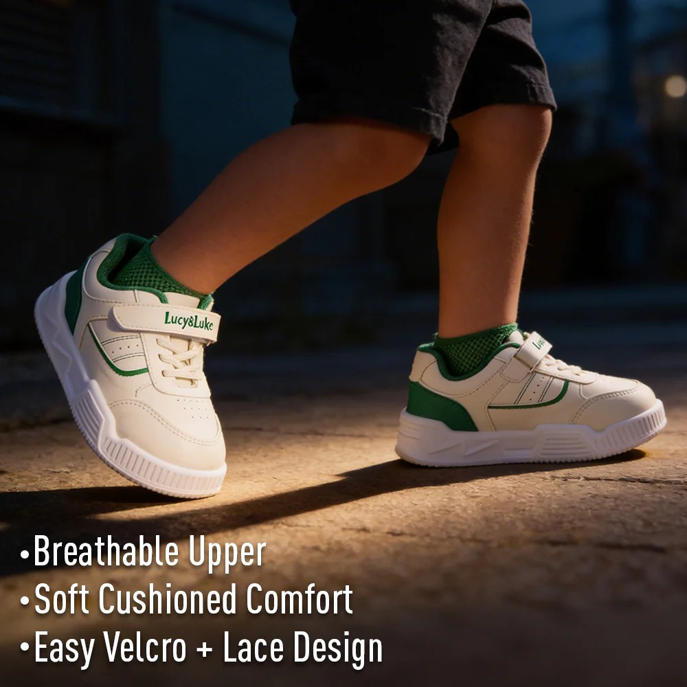 Lucy & Luke COSMO-8E White Casual Non lacing Sneakers for Kids by Liberty - Image 2