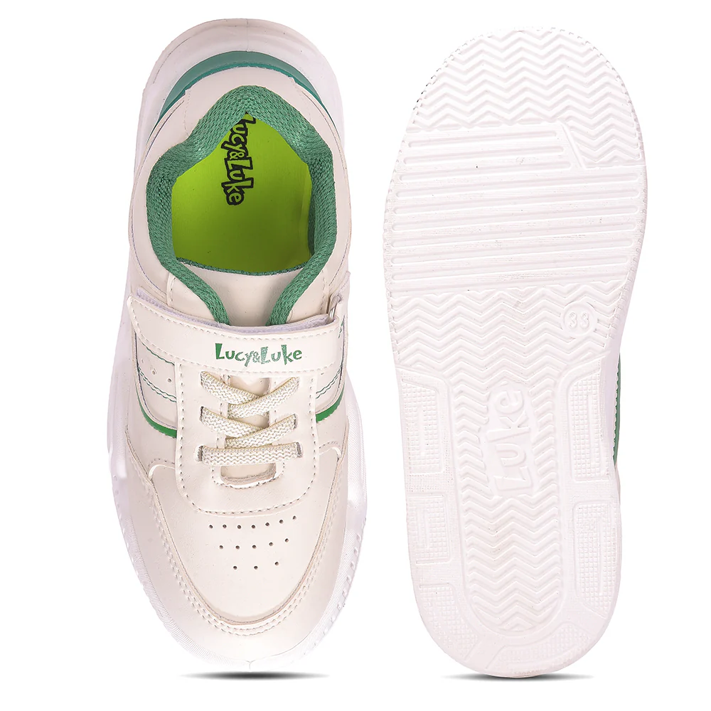 Lucy & Luke COSMO-8E White Casual Non lacing Sneakers for Kids by Liberty - Image 5