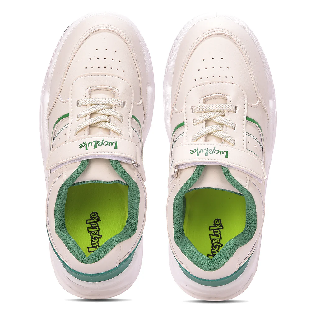 Lucy & Luke COSMO-8E White Casual Non lacing Sneakers for Kids by Liberty - Image 8