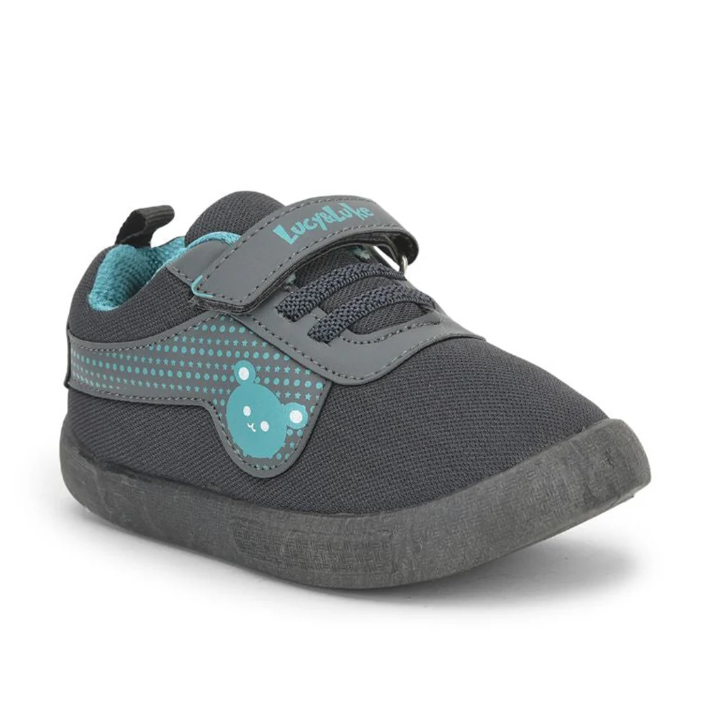 Lucy & Luke Grey Casual Non Lacing Shoes For Kids BASTIAN-2E By Liberty
