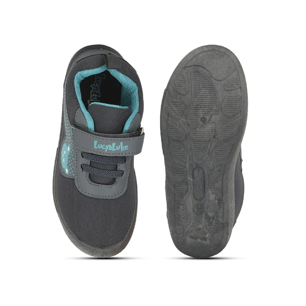 Lucy & Luke Grey Casual Non Lacing Shoes For Kids BASTIAN-2E By Liberty - Image 3